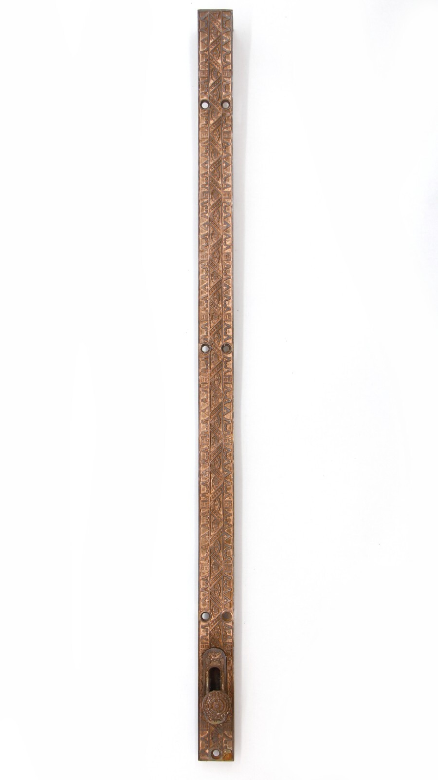 Antique 24 in. Recessed Aesthetic Bronze Floor Door Bolt