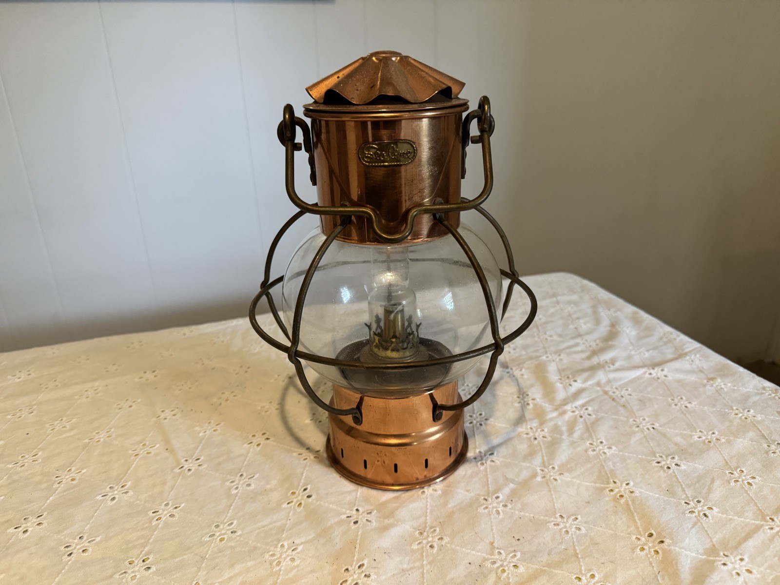 Vintage Sea Line Ankerlicht Copper And Brass Round Nautical Ship Oil Lantern