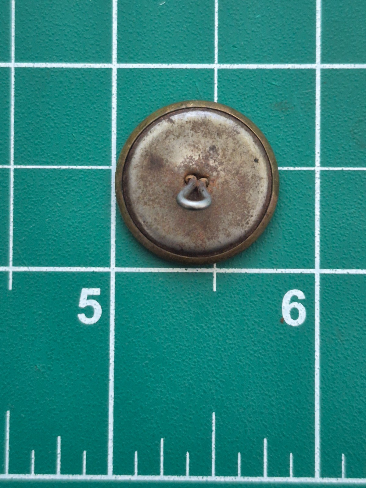 Antique Rip-Proof Brass Workwear Button 11/16th Inch Wobble Back