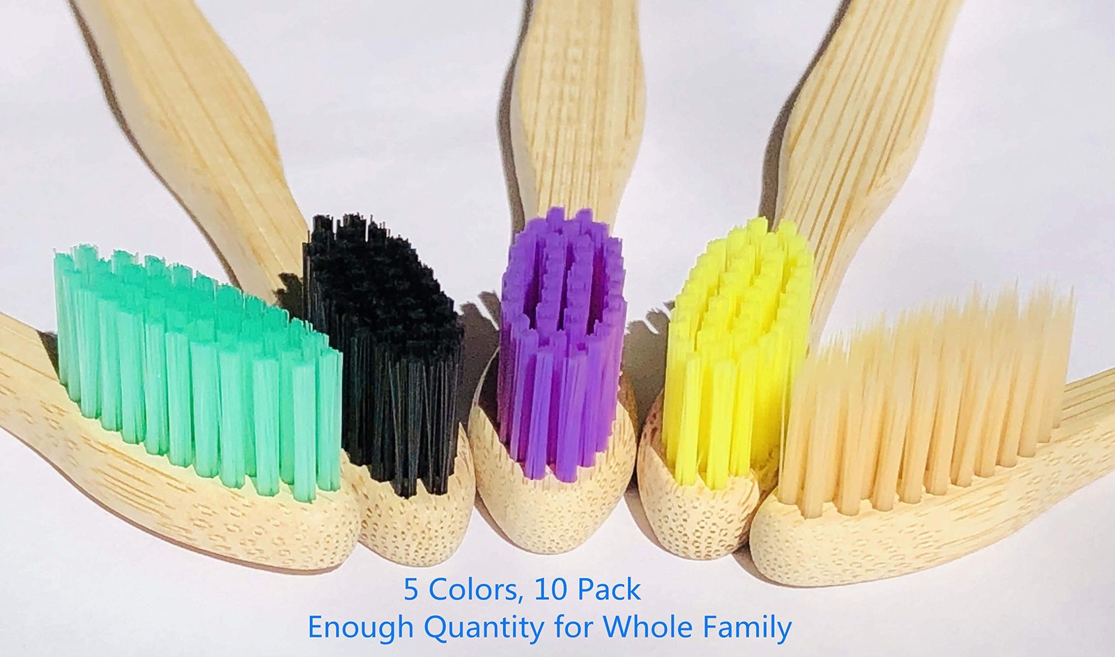 Eco Friendly Bamboo Toothbrush, 10Pack Medium Firm Bristles Biodegradable Bul…
