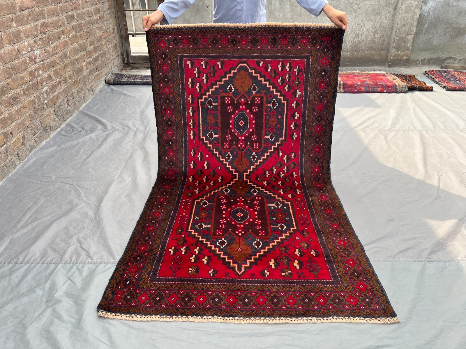 3.6 x 6.2 ft Afghan Hand Knotted Baluchi Rug | Traditional Tribal Wool Area Rug