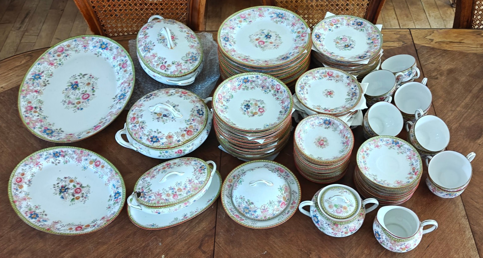 ANTIQUE NIPPON Blue Maple Leaf Mark (1891) Service for 12 Set of 98 Pieces JAPAN