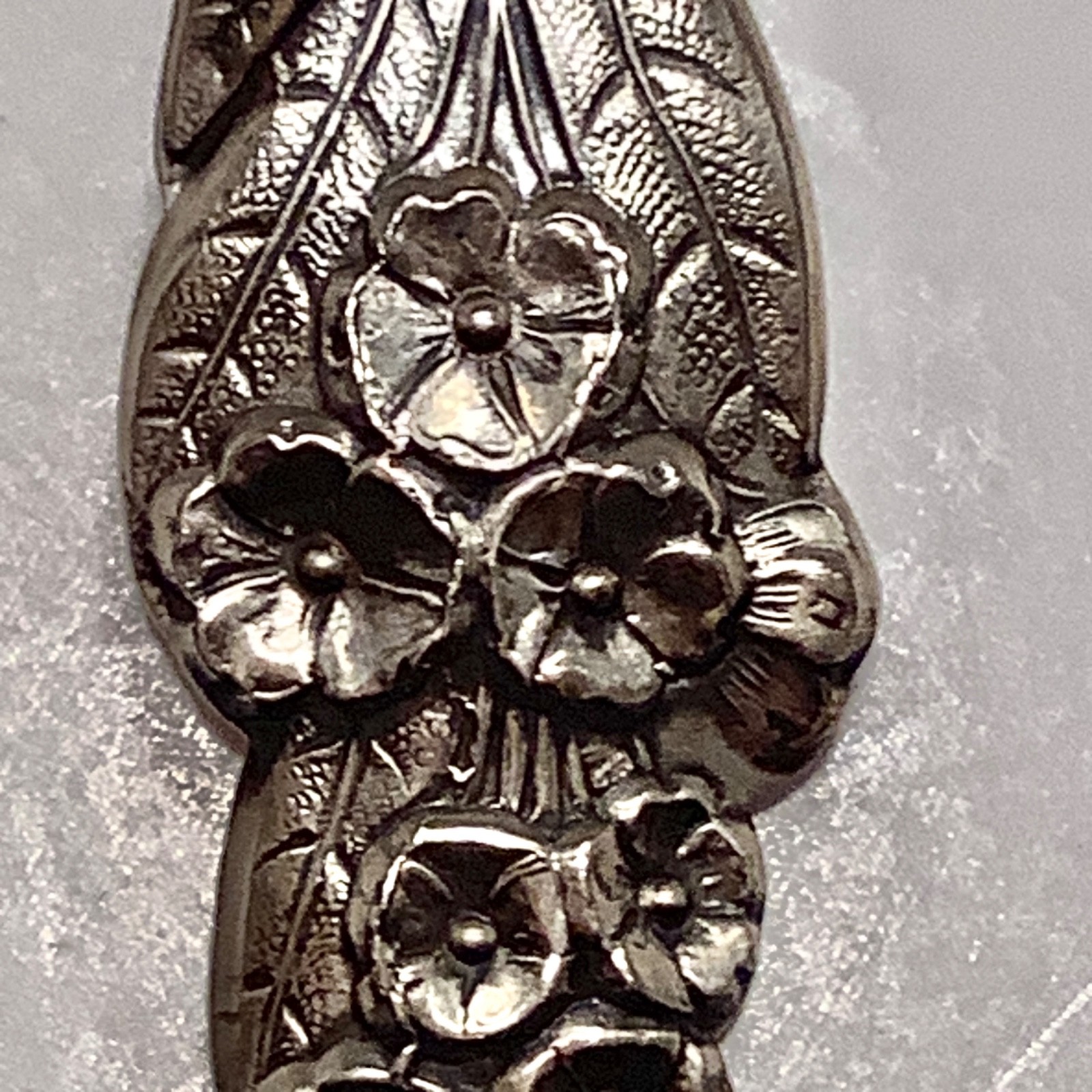 Reed & Barton Harlequin Sterling Forget-Me-Not Lemon Fork Vintage Discontinued