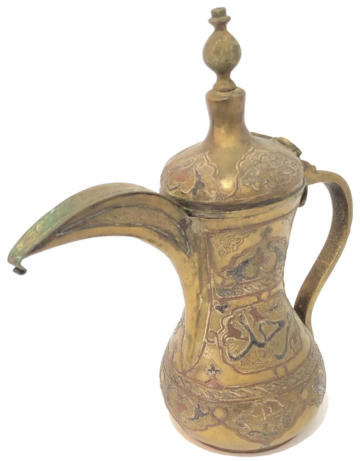 Vintage Middle Eastern Arabian Copper Dallah Coffee Pot Arabic Hand Made Islamic