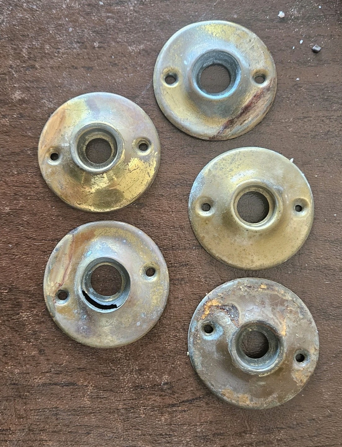 Lot Of 24 Antique & Vintage Door Knob Brass Escutcheons & Rosettes-Some Sets