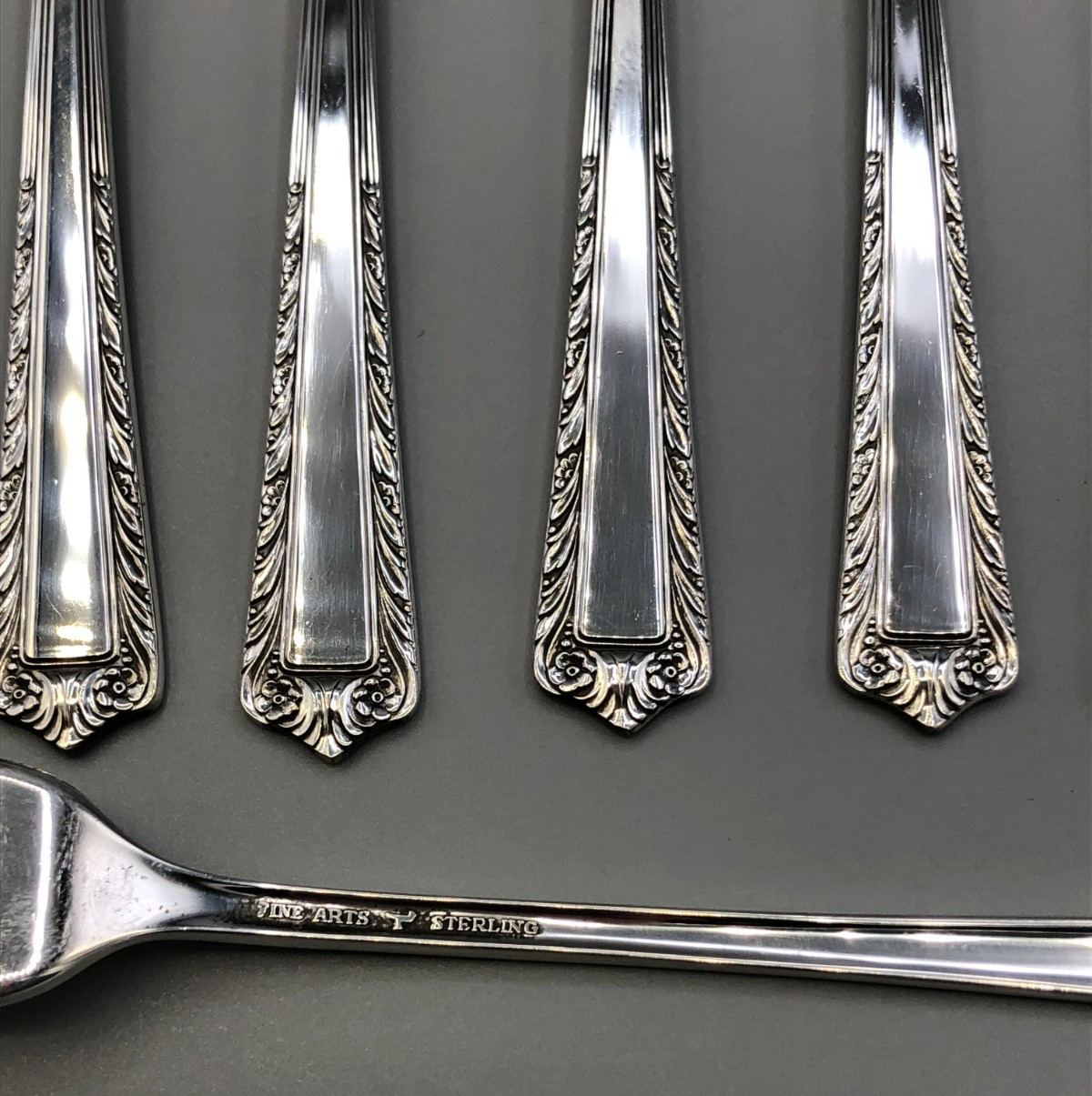 Processional- Fine Arts / International Sterling set of 8 Cocktail Forks 5 5/8″