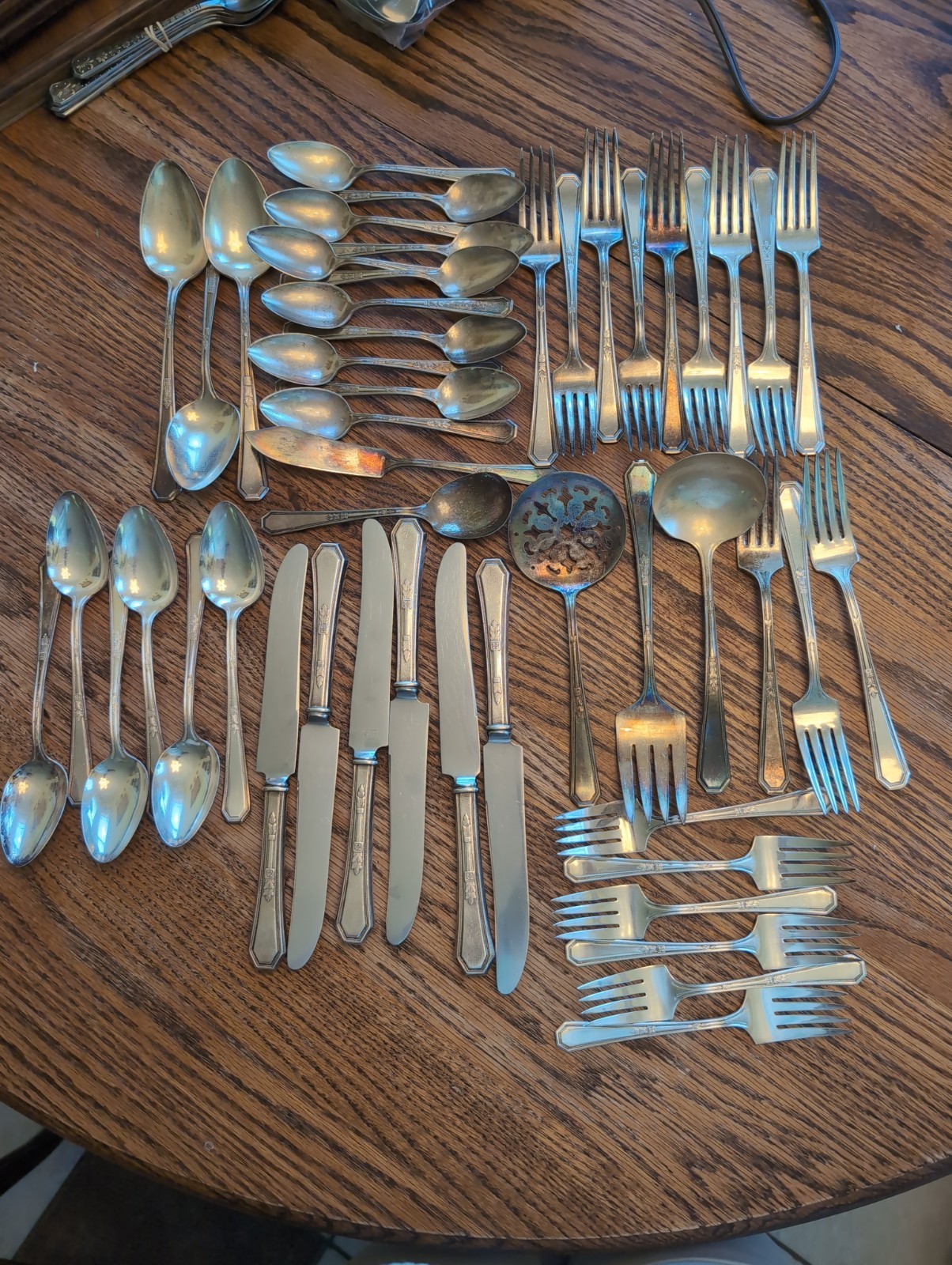 49PC~Atq 1923 Wm Rogers & Son AA Mayfair~6 Full Setting Knifes Forks Spoons Serv