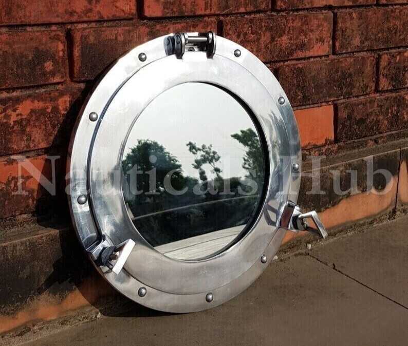 Nautical Silver Porthole Mirror Glass Round Porthole Ship Windows Porthole