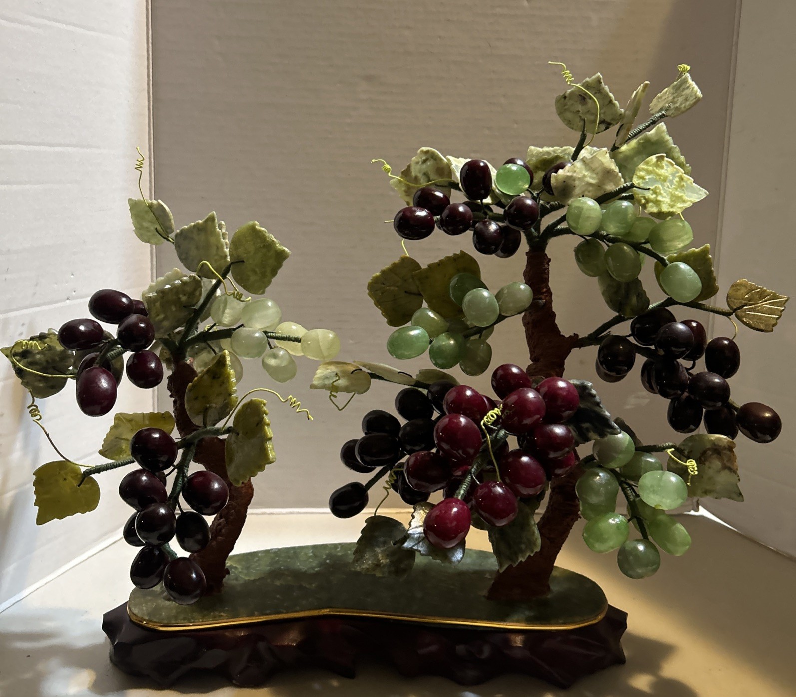 Jade & Alabaster Grape Cluster on Base
