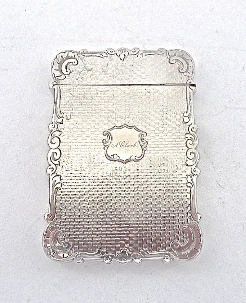 English Birmingham 1838 Queen Victoria Sterling Silver Business Card Case