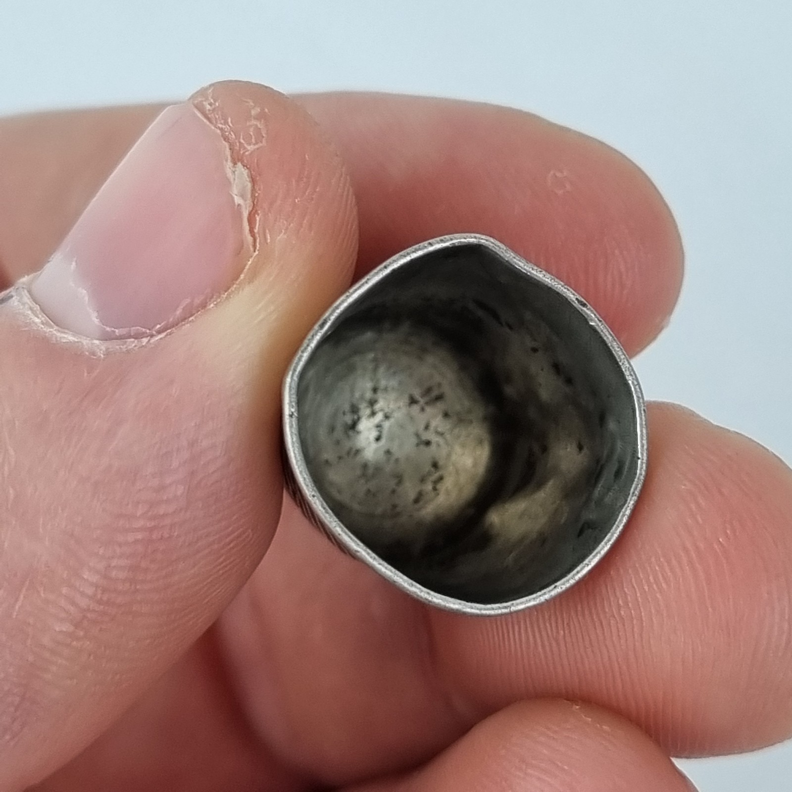 Antique Solid Silver Thimble Birmingham 1905 James Fenton