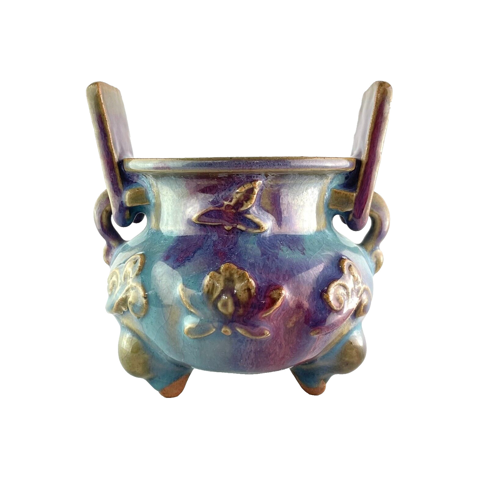 Rare Chinese Porcelain Jun Kiln Red&Blue Glaze Censer 960-1279 Song dynasty