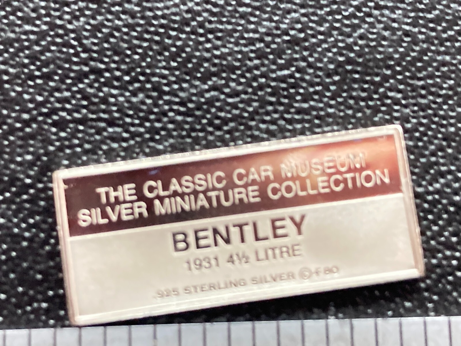 1980 Franklin Mint Official Classic Car Collection Silver Ingot Bentley 4.5 L