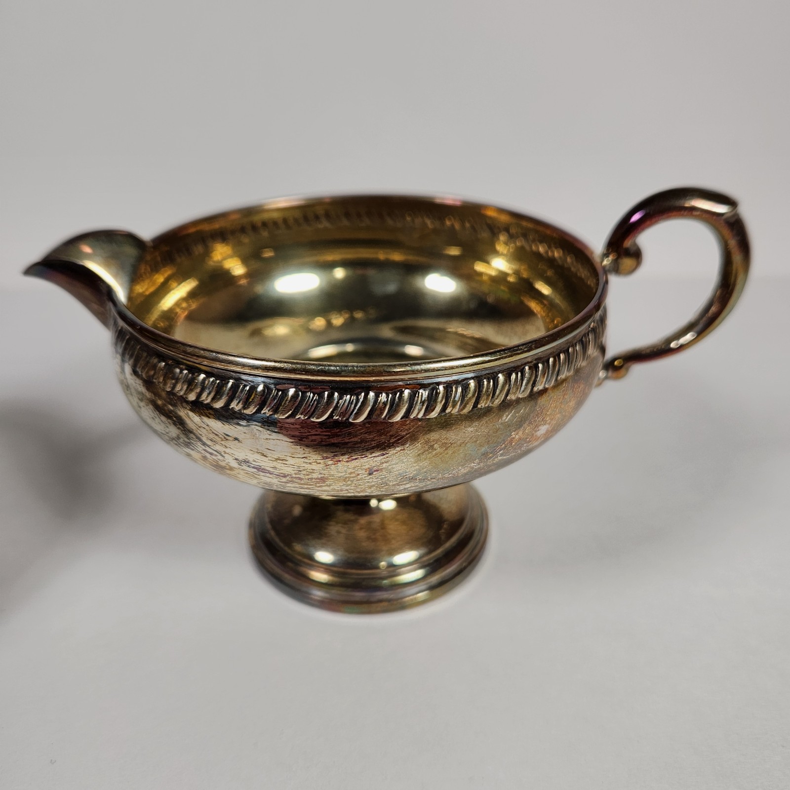 Antique Crown Sterling Company set creamer & open sugar weighted 185g (W/Flaws)