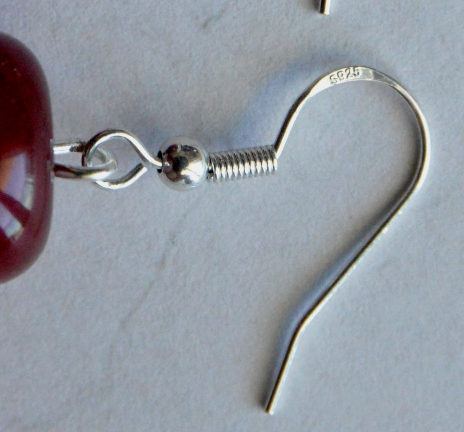 ✅RUSSIAN SOVIET EARRINGS BAKELITE BALTIC CHERRY AMBER SILVER HOOK NECKLACE WATCH