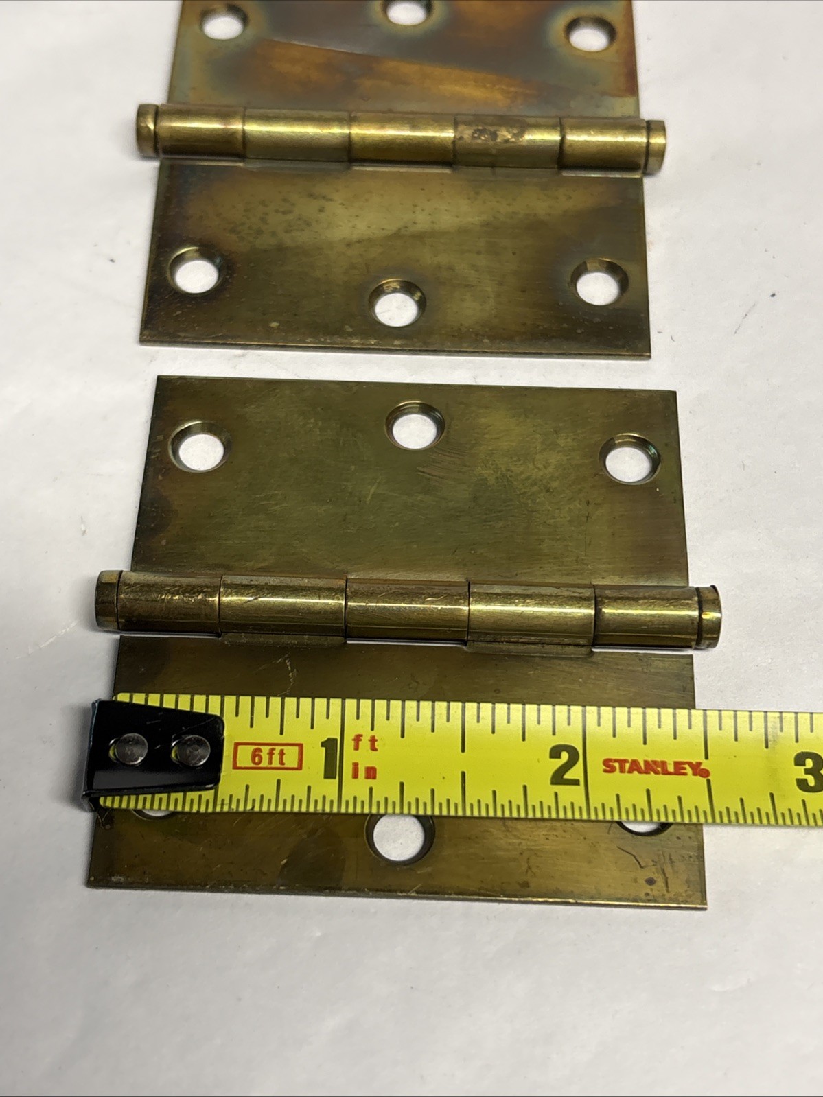 Vintage Stanley Solid Brass 2- 1/2” X 2- 1/2” Hinges Lot Of 5 Made In USA