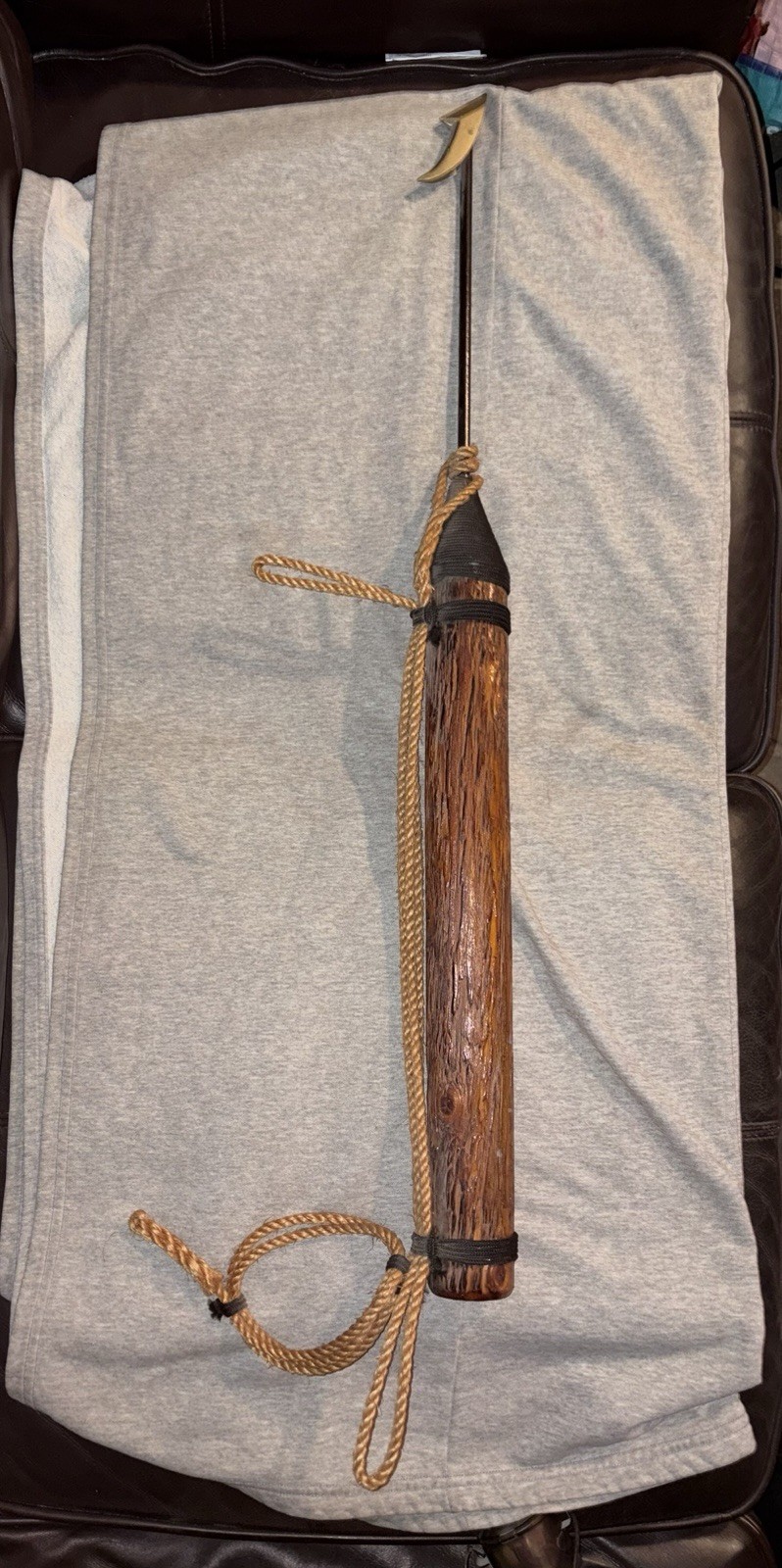 Replica Vintage Nautical Fishing Decor Whaling Harpoon 36.5” Wood Metal & Rope