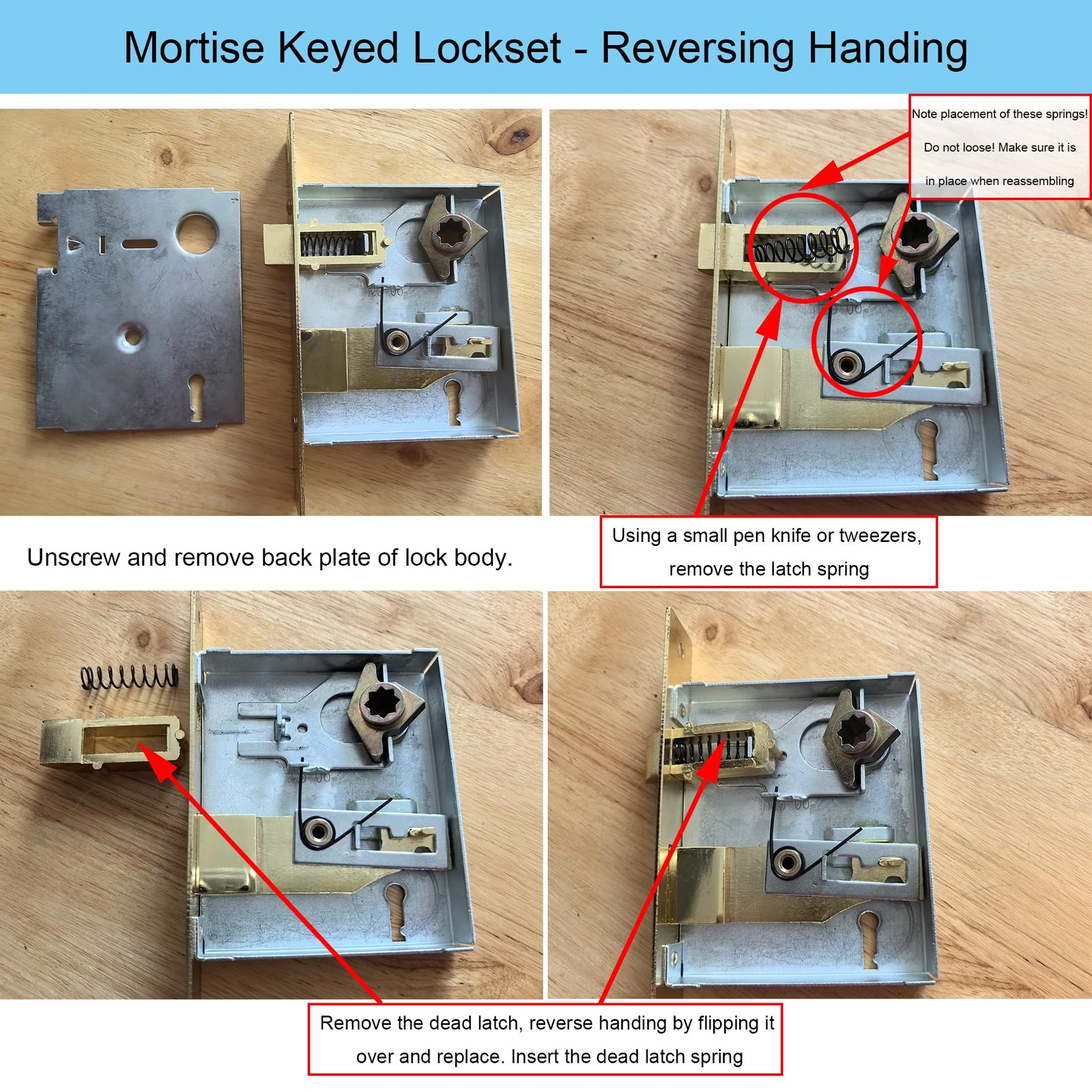 1 Pack Mortise Keyed Lock Set with Classic Knobs, Perfect for Matte Black
