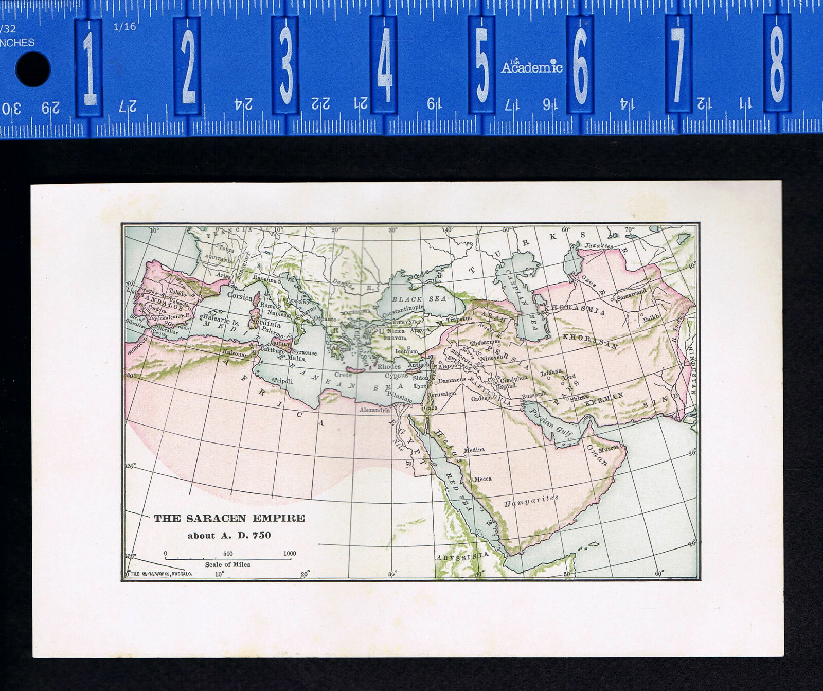 1906 THE SARACEN EMPIRE, c750 AD- Matthews-Northrup Map Print