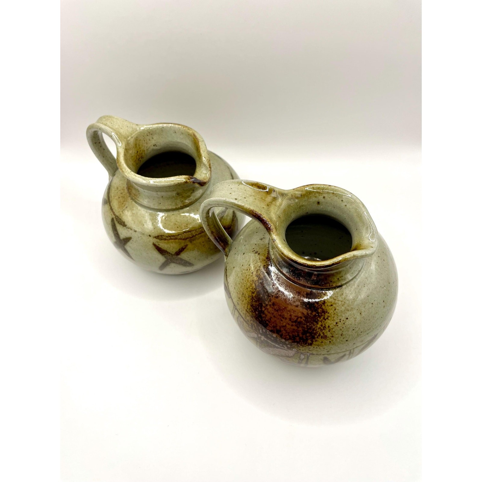 Studio Pottery Signed Valérien Taber Vase Set | Vallauris Ceramic Pitchers