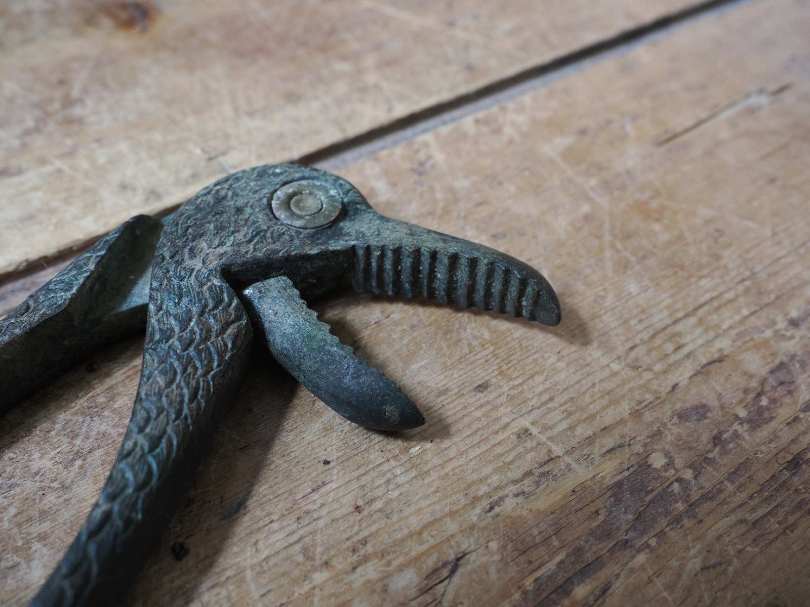Genuine Antique Bronze Parrot ? Bird Nutcracker Nut Crackers