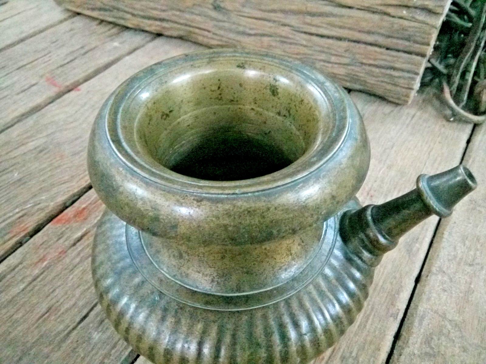 Old antique Solid Fine Brass Unique Ritual Holy Water Pot /Ewer