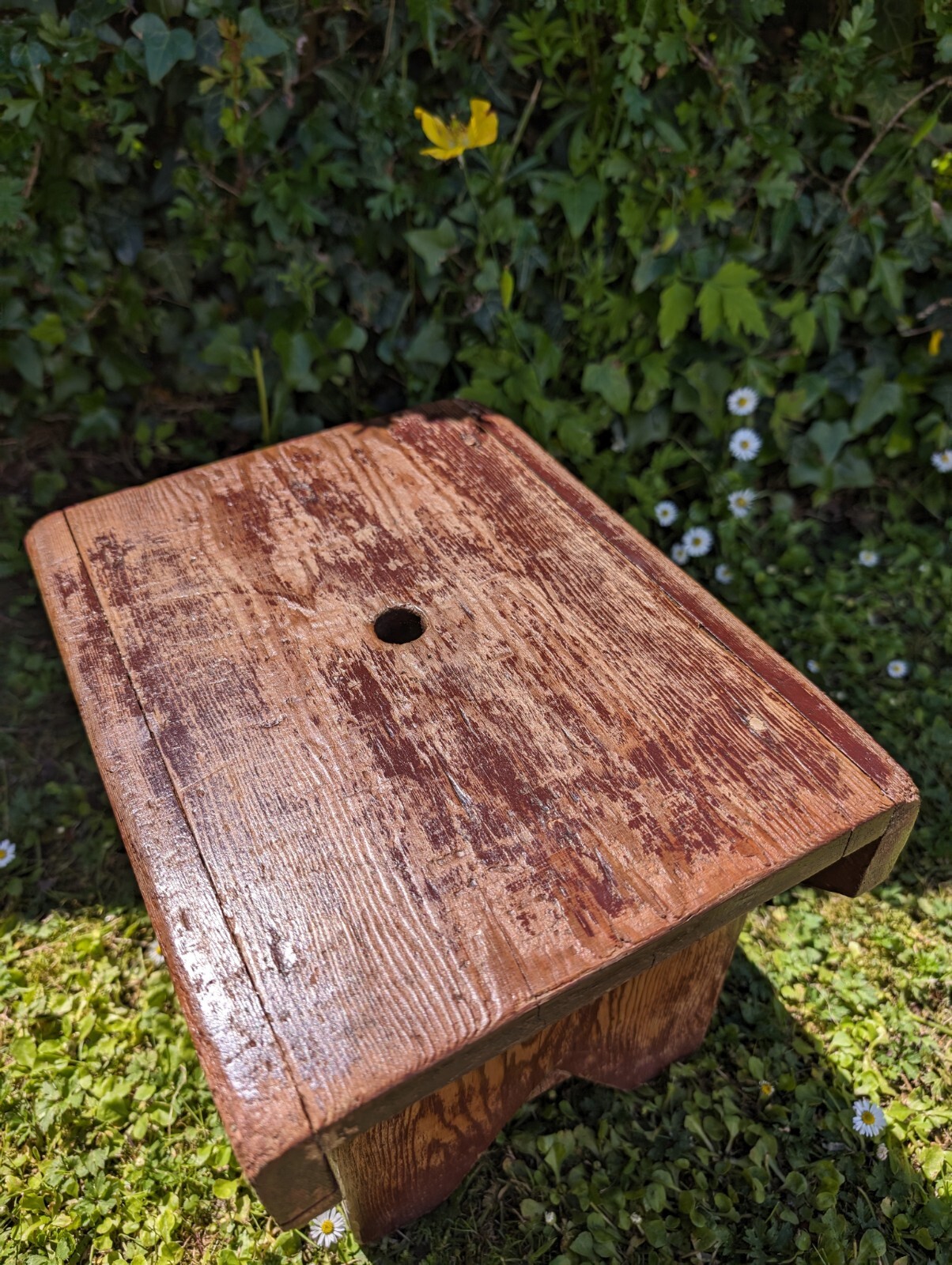 Antique Wooden Stool Primitive Rustic Milking Farmhouse Country Cottage Home