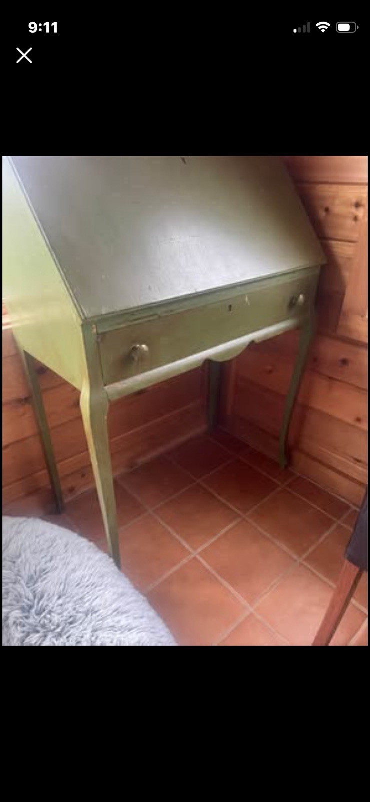 Winsor Green Antique Secretary Vintage Desk