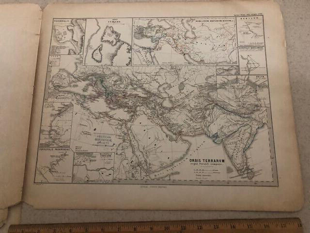 c. 1865 HISTORIC MAP – ORBIS TERRARUM, LYBIA, ARABIA, PERSEPOLIS – 15″x18″ RARE