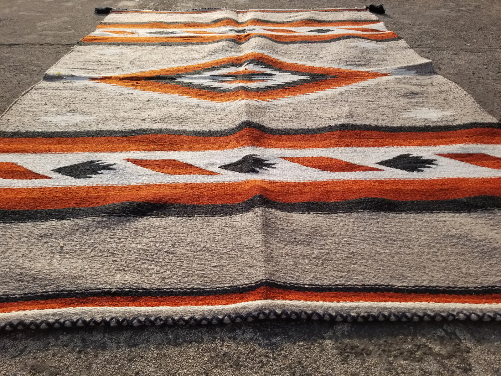 Vintage Traditional Handmade Mexican Navajo Wool Multicolor Kilim 5.6×4.0 ft