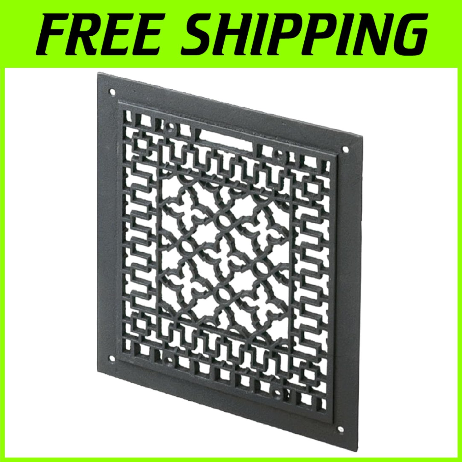 Cast Iron Floor Grate in Matte Black#$*-