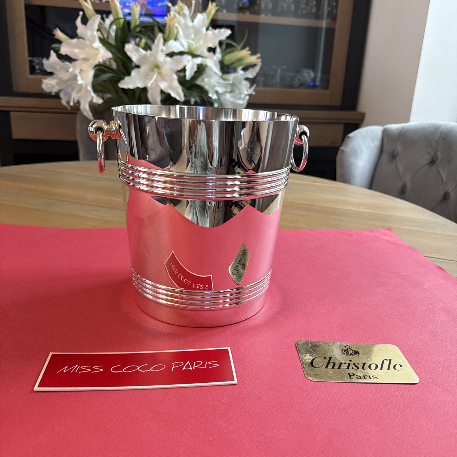Christofle Gallia Champagne Bucket BIARRITZ HT21 19CM Metal Silverplate