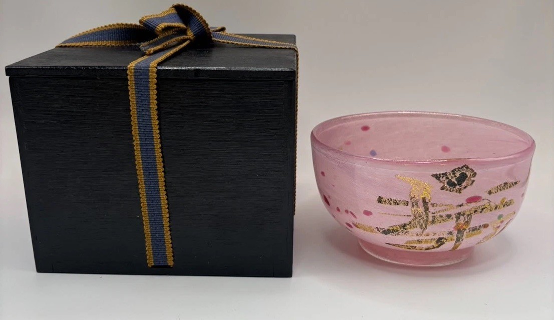 Japanese Tea Ceremony Crystal Chawan Tea Bowl Shimizu ware w/box