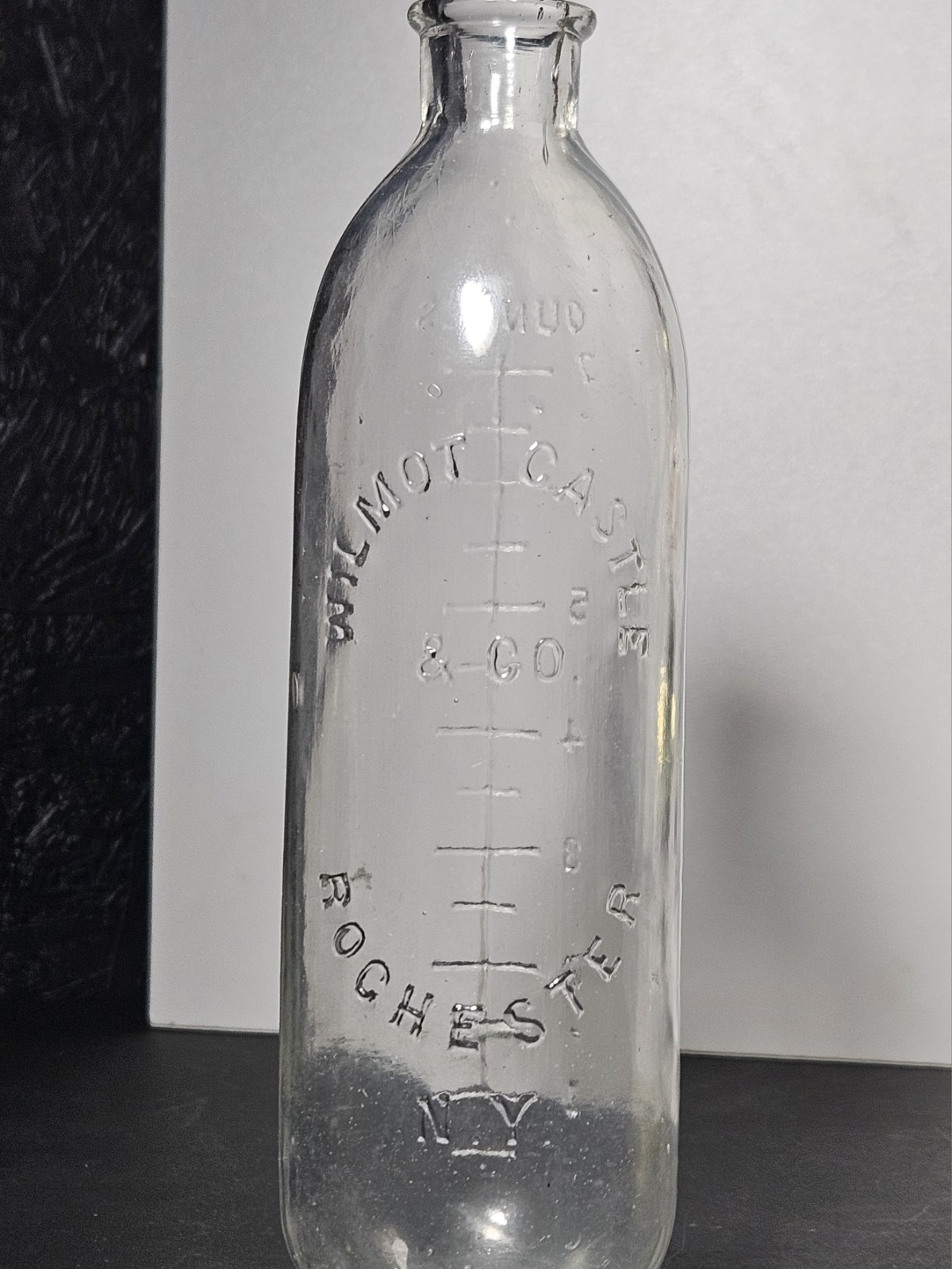 RARE Wilmot Castle & Co. Glass BIM Nursing/ Baby Bottle 1890s (See Ads)
