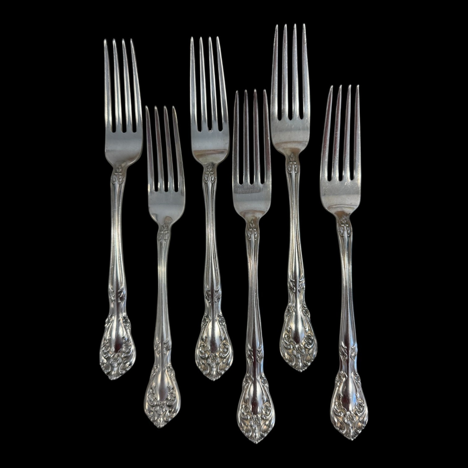 Alvin Chateau Rose Sterling Dinner Fork Set of 6