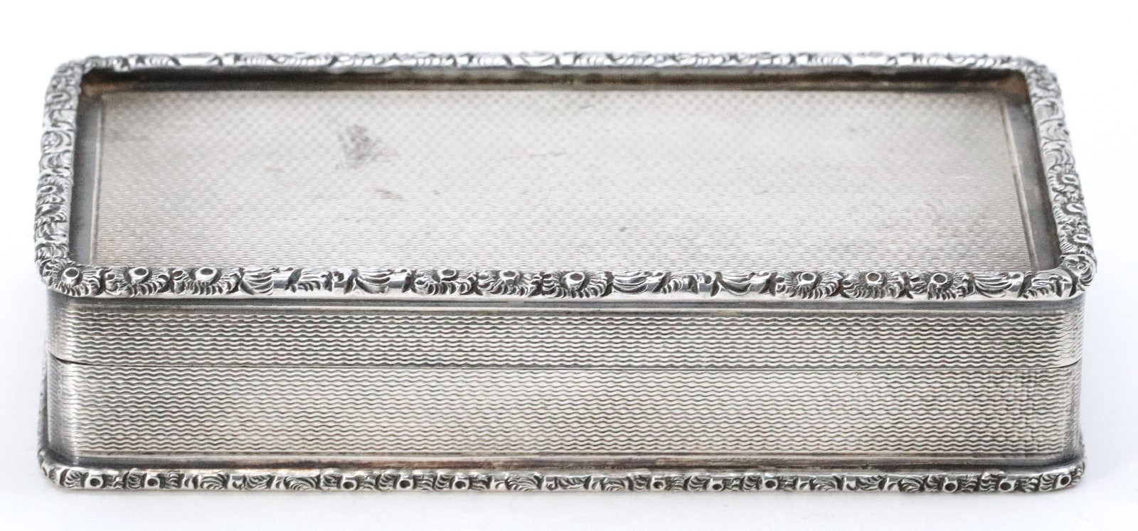 Antique Garrard & Co. Sterling Silver Guilloche & Chased Border Stuff Box