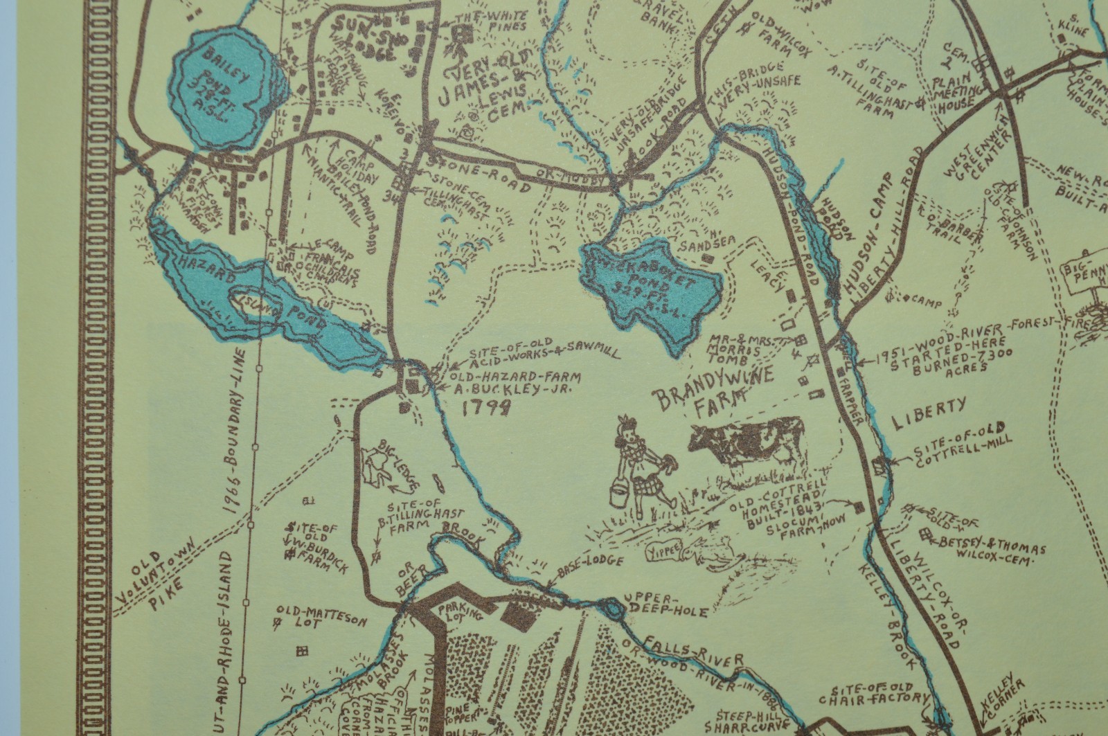 George E Matteson Original Map West Greenwich Rhode Island Cartography 1966