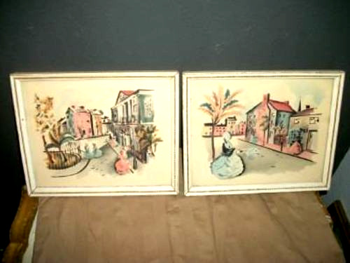 1960s Street Scene Prints Cottagecore Lambert Products 1960s S & H Green Stamps