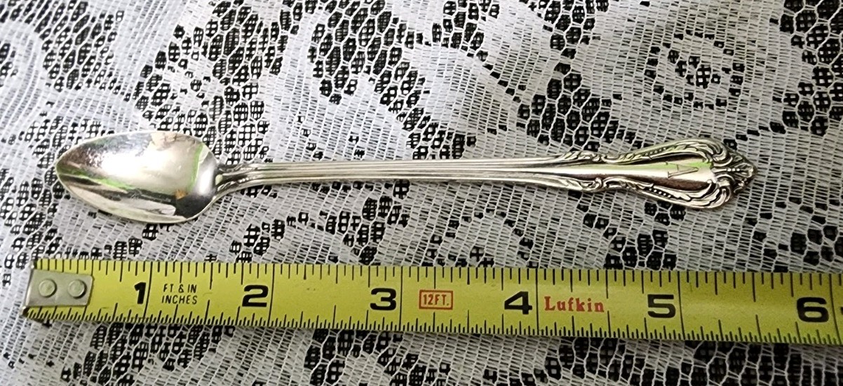 c1958 JASMINE/CHALICE/ HARMONY SILVERPLATED 👶INFANT FEEDING SPOON MONOGRAMMED A