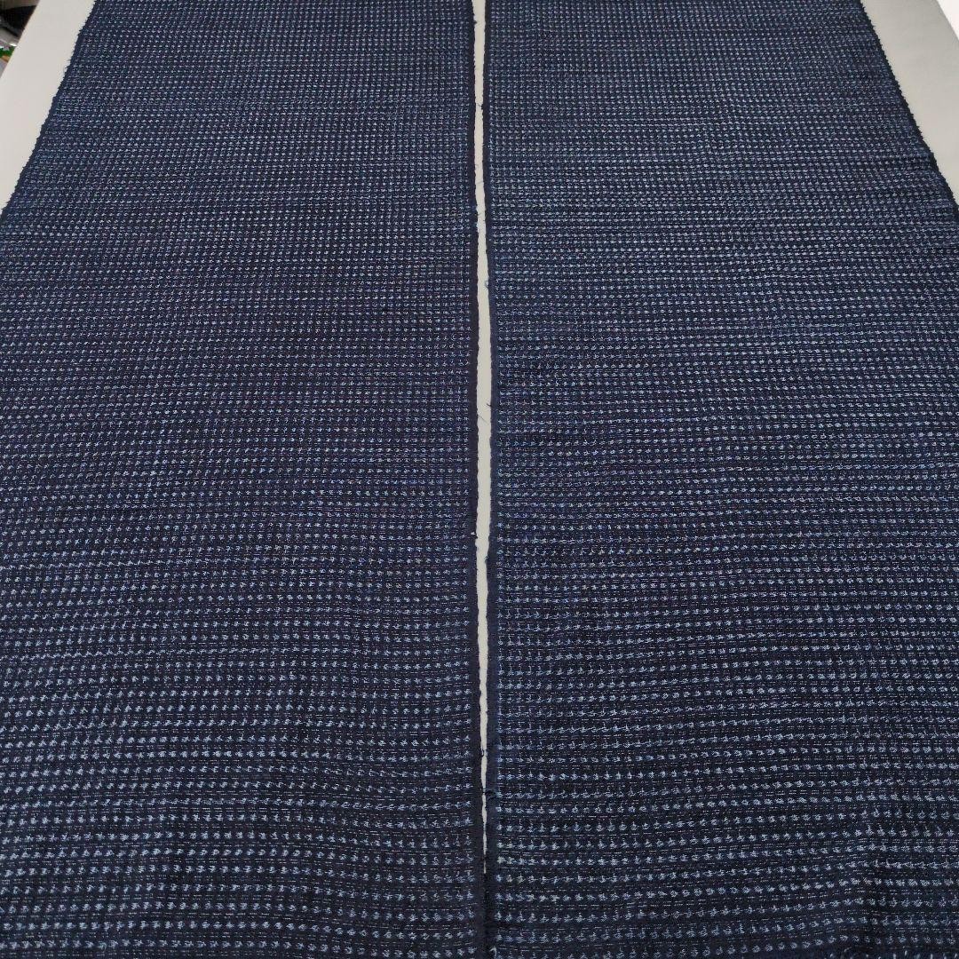 Kurume Kasuri Indigo Old Cloth Fabric 2pc 33.5x102cm Patchwork Remnant