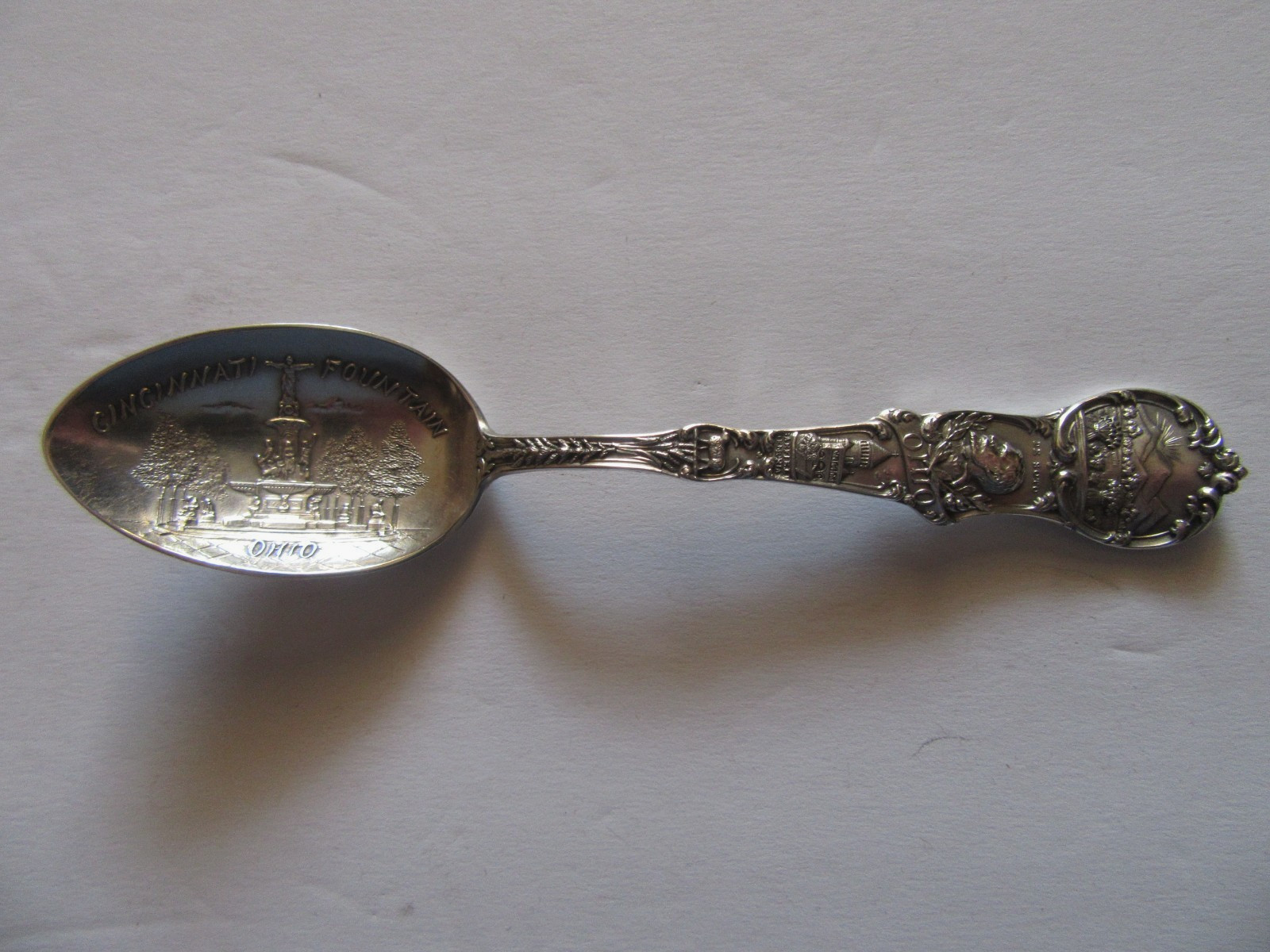 Watson Ohio Handle 5 3/4″ Sterling Silver Souvenir Spoon Cincinnati Fountain