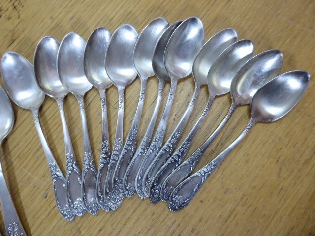 40Pcs Soviet Russian Silver Plated Cupronickel Melchior Spoons & Forks MHU 15-20