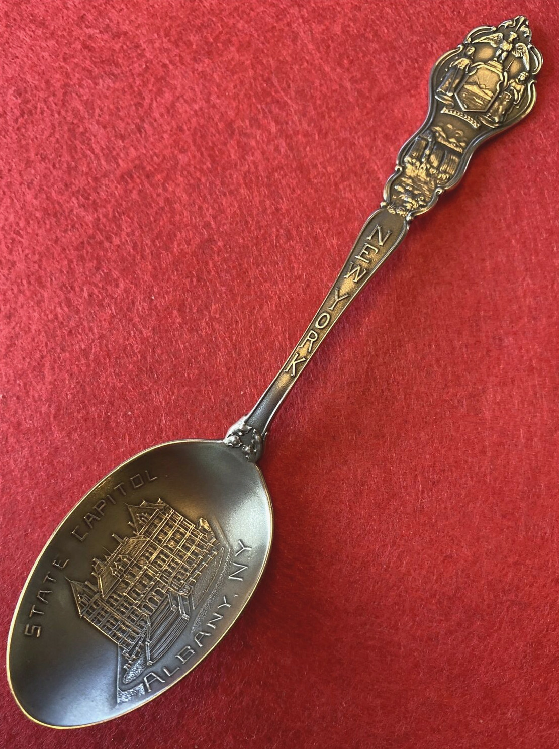 RARE! Albany New York State Capitol Building Sterling 5.25″ Souvenir Spoon 18g