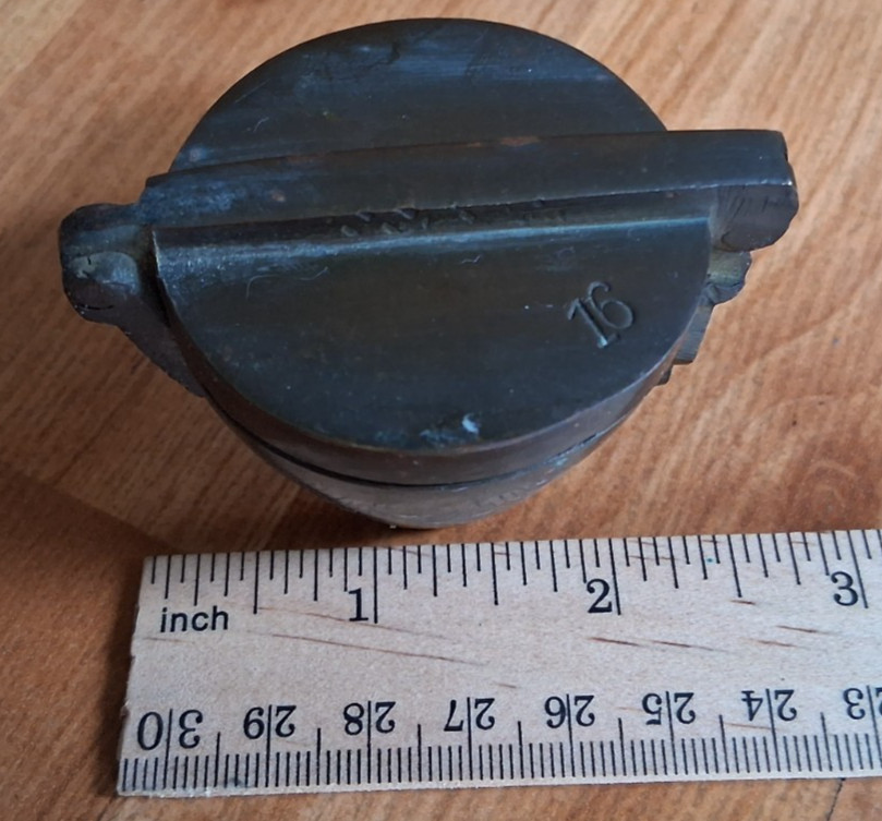 Apothecary Miners Assay Weights Vtg Nested Bronze Brass Set of 6 Hinged Lid 1 lb