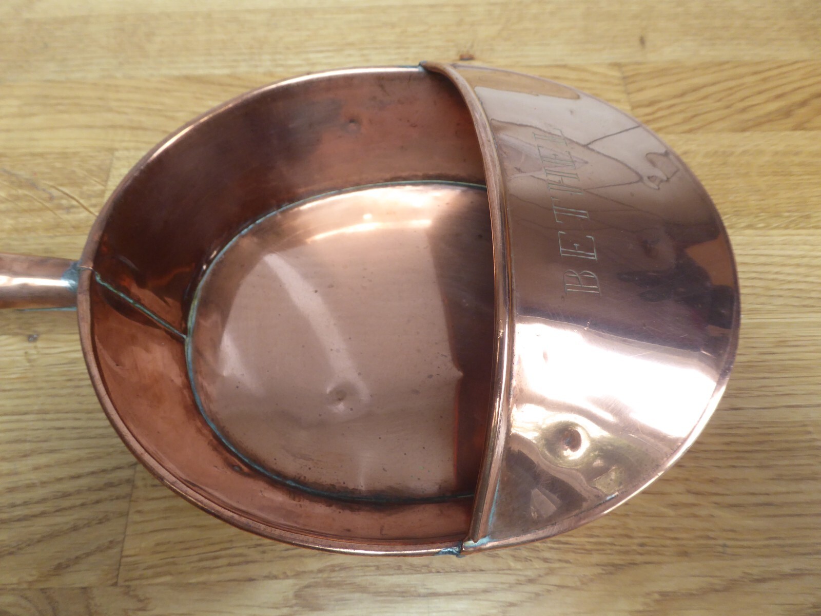 19th Century Church Offertory Copper Collection Box, With Turned Mahogany Handle
