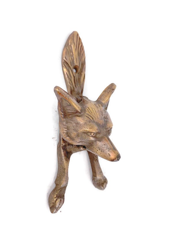 Solid Brass Fox shape Door Knocker 6″ inch (15 cm) Heavy Old-Style Design