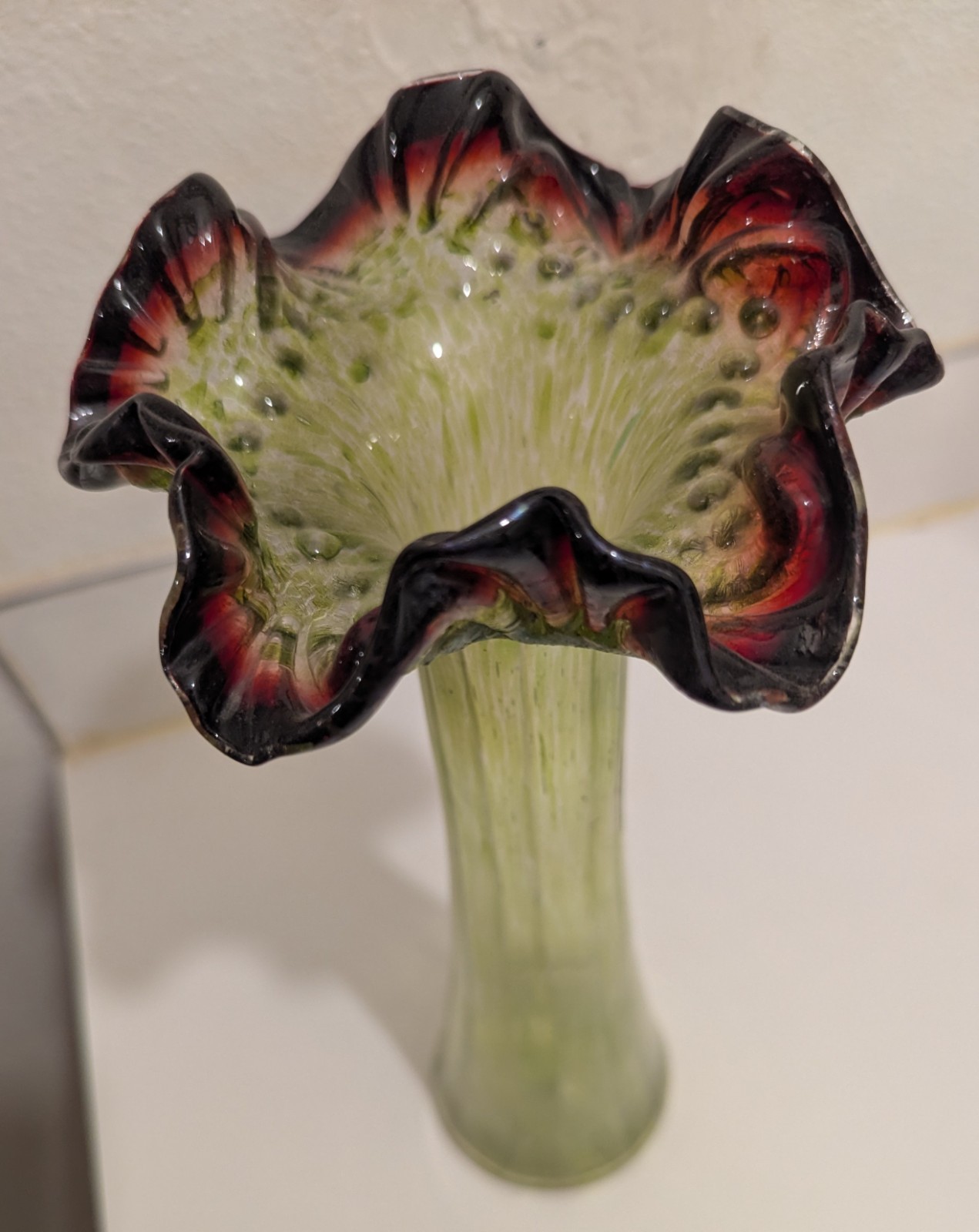 Josef Rindskopf Pepita art Nouveau (Rare) Open Bulb Vase 1900-1905 *glow*