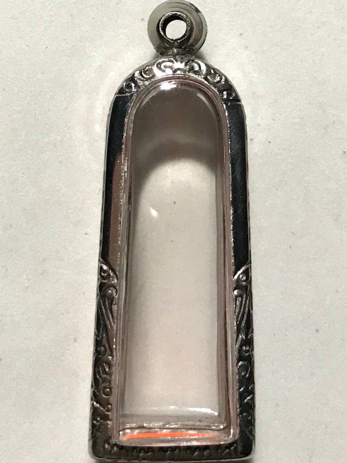 STAINLESS STEEL CASE/CASING AMULET PHRA LP THAI BUDDHA PENDANT C1023 h4.5 w1.8cm