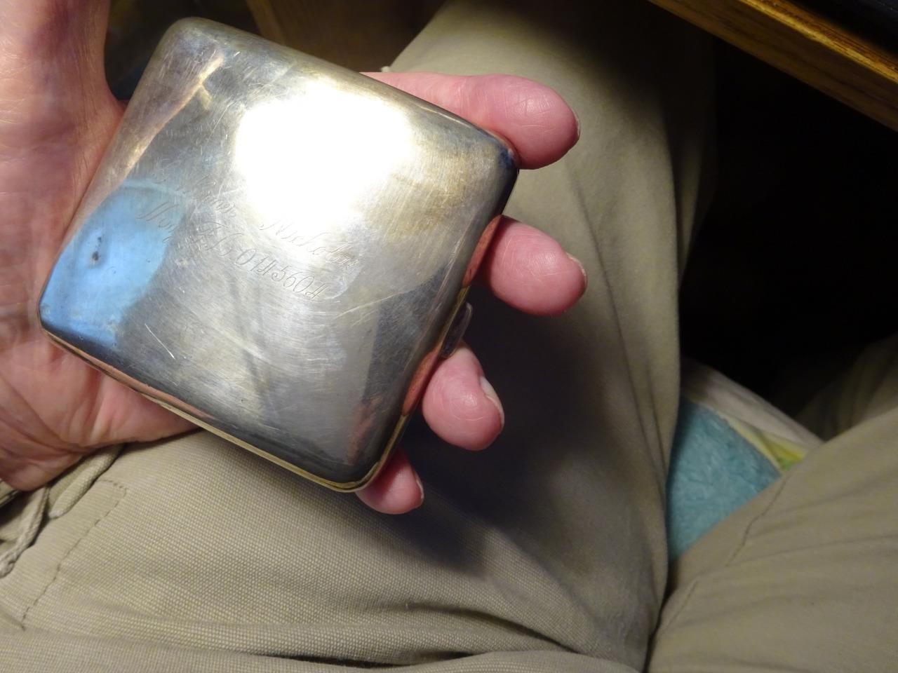 WWI ID STERLING SILVER CIGARETTE CASE “US ARMY G. WARNER NICHOLAS MAJ. F. A.”