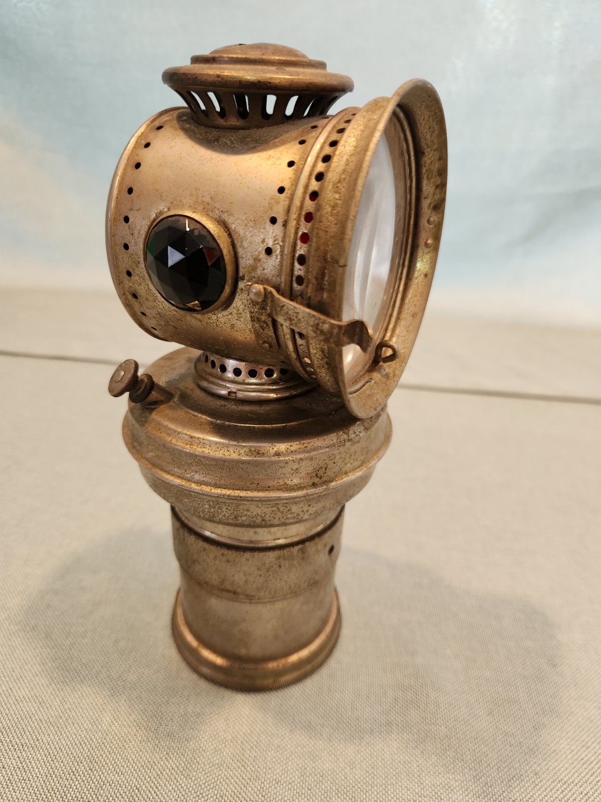 1899 Antique Original P & A Banner Gas Lamp Bicycle, Motorcycle Or Carriage